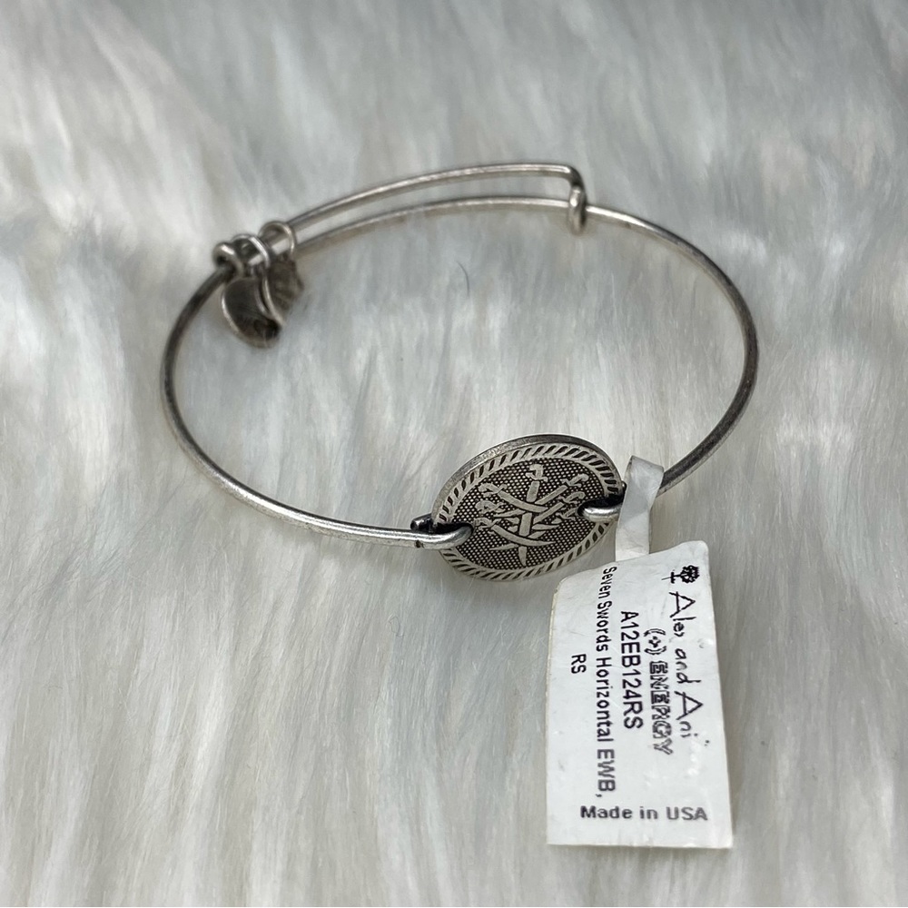Alex and Ani Rafaelian Silver Seven Swords Horizontal Bangle Bracelet - Picture 1 of 1